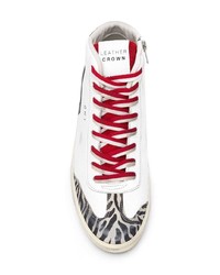 Leather Crown Leopard Print Sneakers