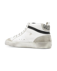 Golden Goose Deluxe Brand Mid Star Distressed Leather Suede And Zebra Print Pony Hair Sneakers