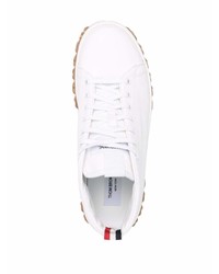 Thom Browne Mid Top Cable Knit Sole Court Sneakers