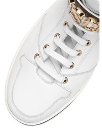Moschino Logo Lettering Leather High Top Sneakers