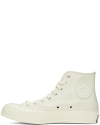 Converse Off White Leather Chuck 70 High Sneakers