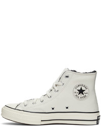 Converse Off White Leather Cozy Chuck 70 High Sneakers