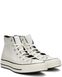 Converse Off White Leather Cozy Chuck 70 High Sneakers