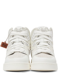 Acne Studios Off White Leather High Top Sneakers