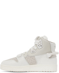 Acne Studios Off White Leather High Top Sneakers