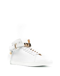 Buscemi Padlock Leather Mid Top Sneakers