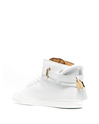 Buscemi Padlock Leather Mid Top Sneakers