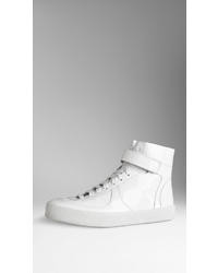 Burberry Patent Leather High Top Trainers