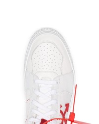 Off-White Red And White Hi Top Sneakers