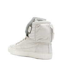 Raf Simons Ribbed Rear Pouch Hi Top Sneakers