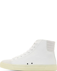 Damir Doma Silent By White Leather Suede High Top Sneakers