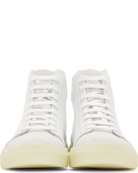 Damir Doma Silent By White Leather Suede High Top Sneakers