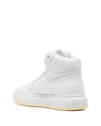 MM6 MAISON MARGIELA Square Toe Leather High Top Sneakers