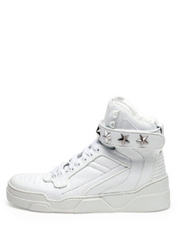 Givenchy Tyson Cap Toe Leather High Top Sneaker White