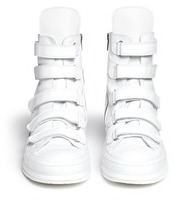 Ann Demeulemeester Velcro Strap High Top Leather Sneakers in White for Men