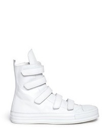 Ann Demeulemeester Velcro Strap High Top Leather Sneakers