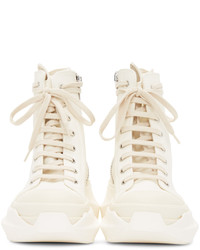 Rick Owens DRKSHDW White Abstract High Sneakers