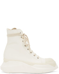 Rick Owens DRKSHDW White Abstract High Sneakers