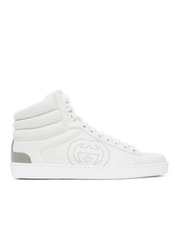 Gucci White Ace High Top Sneakers