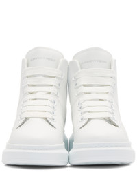 Alexander McQueen White And Pink Oversized High Top Sneakers