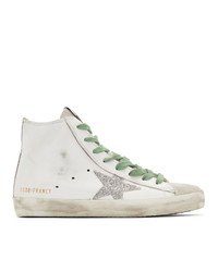 Golden Goose White And Silver Francy Sneakers