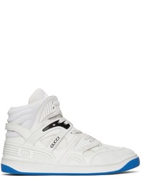 Gucci White Basket High Top Sneakers