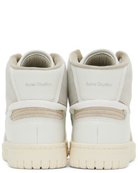Acne Studios White Beige Paneled Sneakers