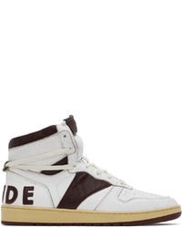 Rhude White Brown Rhecess Hi Sneakers