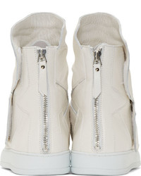 Alexandre Plokhov White Creased Leather High Top Sneakers