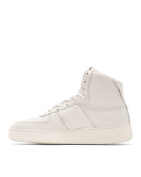 424 White Distressed High Top Sneakers