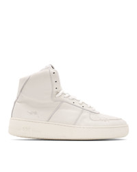 424 White Distressed High Top Sneakers