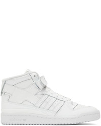 adidas Originals White Forum Mid Sneakers