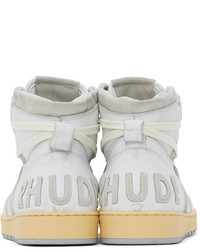 Rhude White Grey Rhecess Hi Sneakers