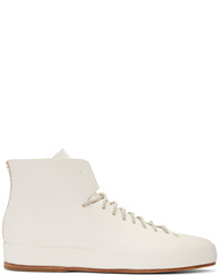 Feit White Hand Sewn High Top Sneakers