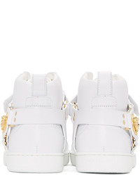 Versace White Harness High Top Sneakers
