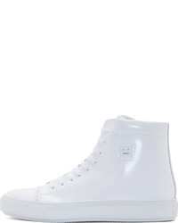 Acne Studios White Leather Adrian High Top Sneakers