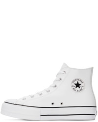 Converse White Leather Chuck Taylor Lift High Sneakers