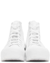 Converse White Leather Chuck Taylor Lugged High Sneakers
