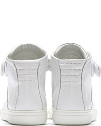 Pierre Hardy White Leather High Top Sneaker