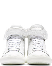 Pierre Hardy White Leather High Top Sneaker