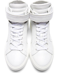 Pierre Hardy White Leather High Top Sneaker