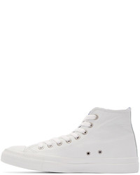 Junya Watanabe White Leather High Top Sneakers