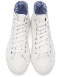 Junya Watanabe White Leather High Top Sneakers