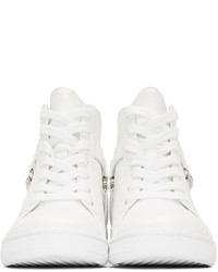 Versus White Leather High Top Sneakers