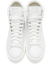 Kenzo White Leather High Top Sneakers