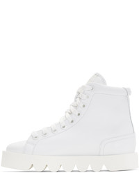 Kenzo White Leather High Top Sneakers