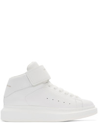 Alexander McQueen White Leather High Top Sneakers