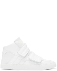 MM6 MAISON MARGIELA White Leather High Top Sneakers