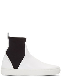 Cédric Charlier White Leather High Top Sneakers