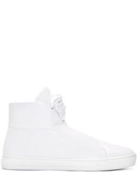 Versace White Leather Medusa High Top Sneakers